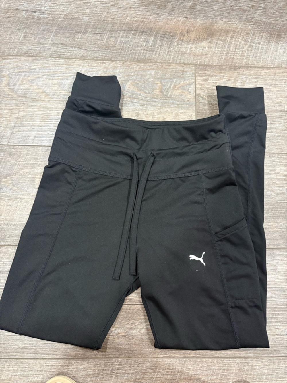 Puma Black Athletic Leggings with Drawstring